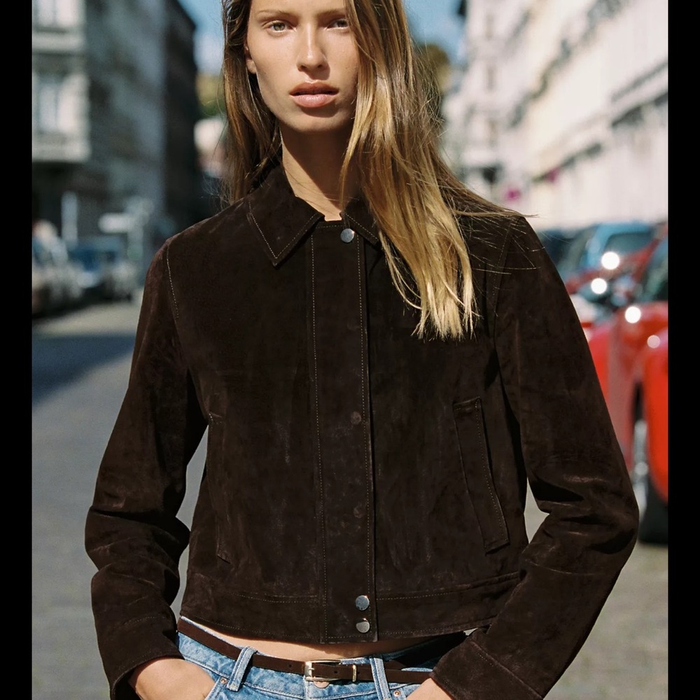 100% LEATHER CROPPED JACKET